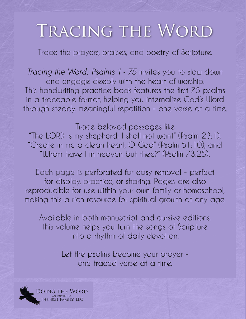 Tracing the Word: Psalms 1 - 75