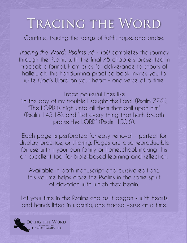 Tracing the Word: Psalms 76 - 150