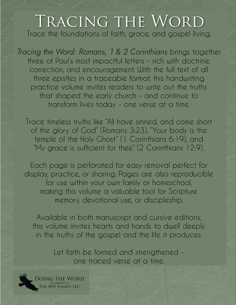 Tracing the Word: Romans and 1 & 2 Corinthians