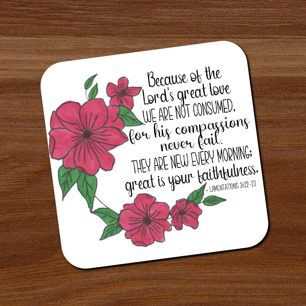 Lamentations 3:22-23 Coaster