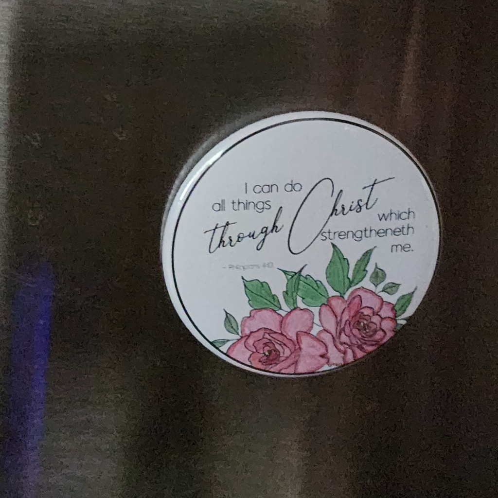 Philippians 4:13 Round Magnet