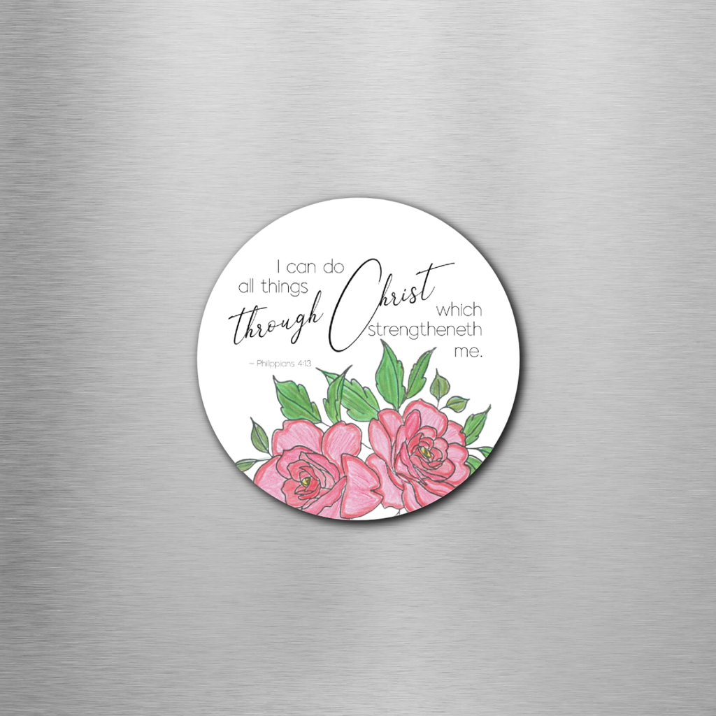 Philippians 4:13 Round Magnet