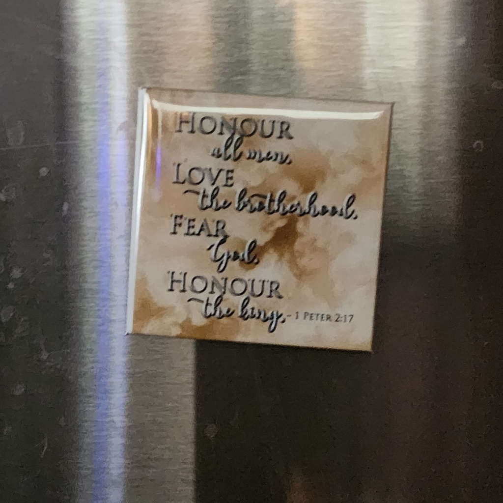 1 Peter 2:17 Square Magnet
