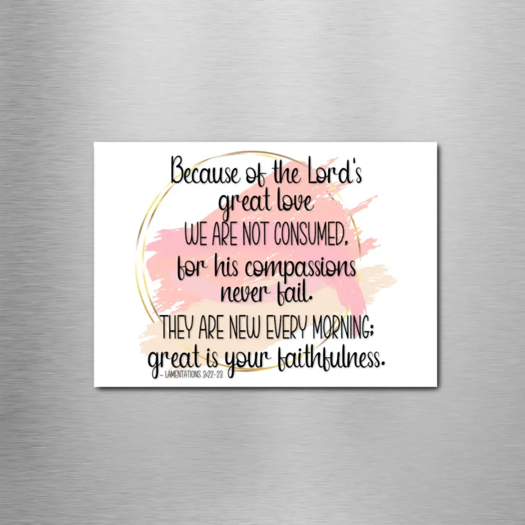 Lamentations 3:22-23 Ring Rectangle Magnet