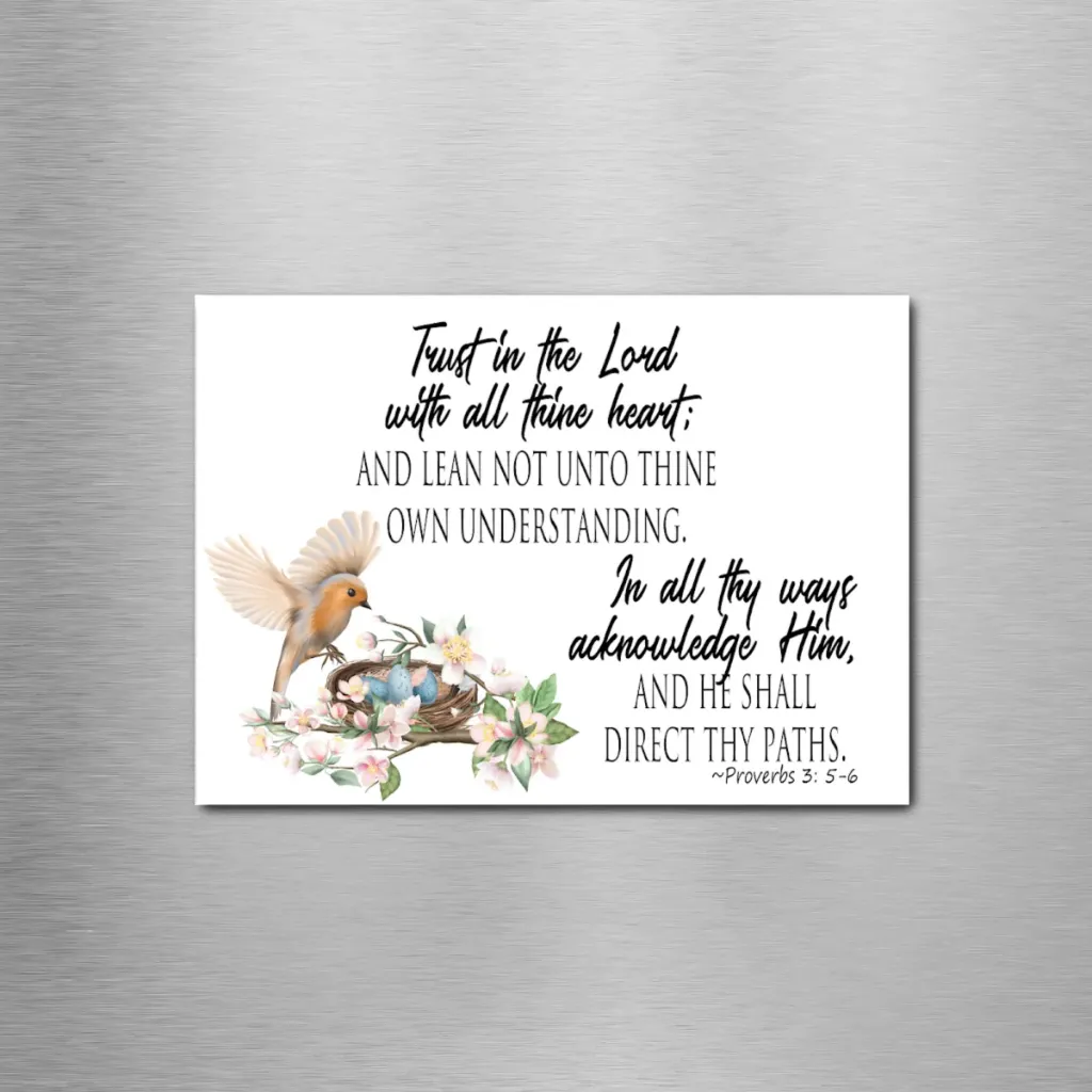 Proverbs 3:5-6 Bird Rectangle Magnet