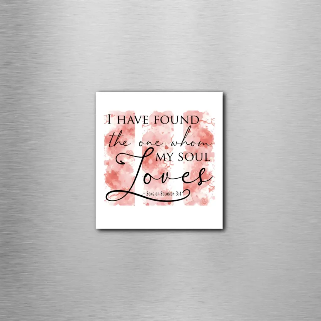 Song of Solomon 3:4 Banner Square Magnet