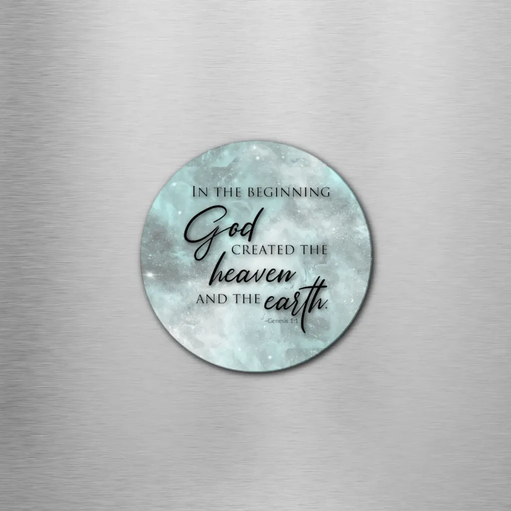 Genesis 1:1 Galaxy Circle Magnet