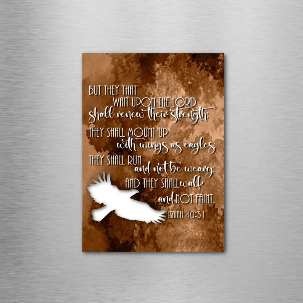 Isaiah 40:31 Brown Rectangle Magnet