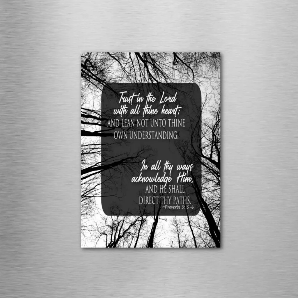 Proverbs 3:5-6 Forest Rectangle Magnet