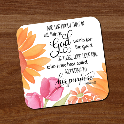 Romans 8:28 Coaster
