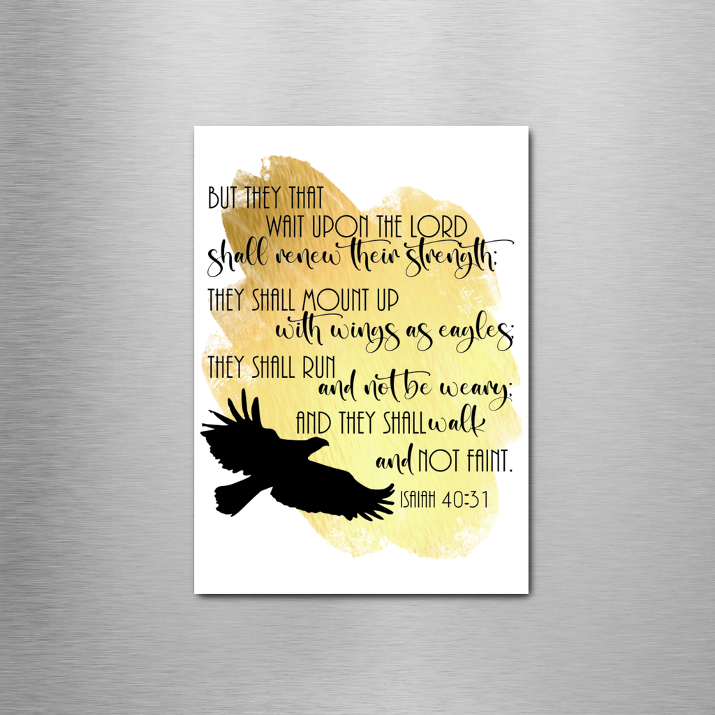Isaiah 40:31 Gold Rectangle Magnet