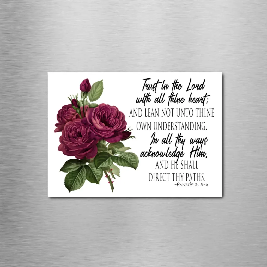 Proverbs 3:5-6 Bouquet Rectangle Magnet