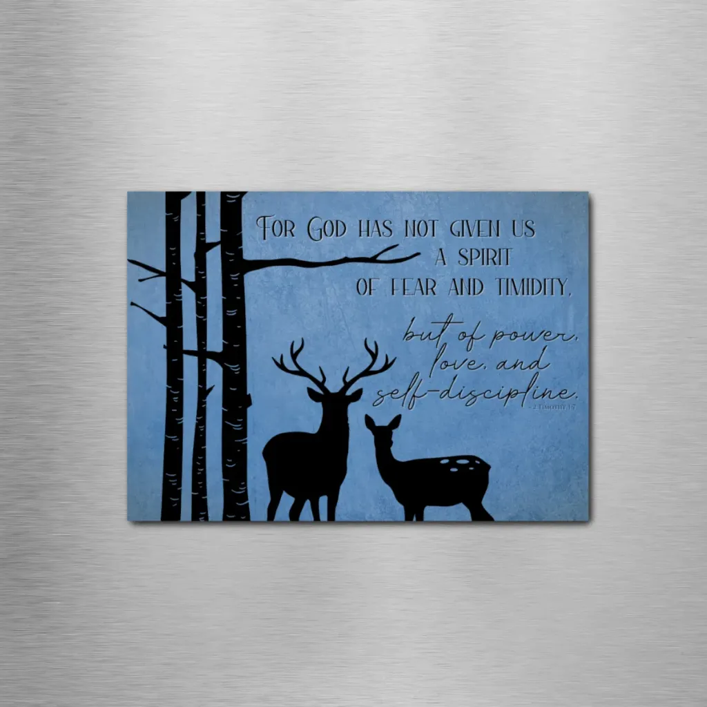 2 Timothy 1:7 Deer Rectangle Magnet