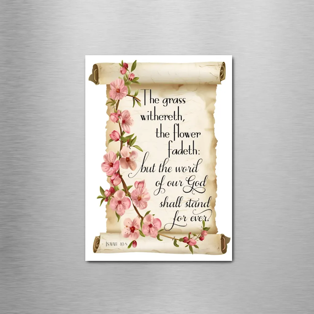 Isaiah 40:8 Scroll Rectangle Magnet